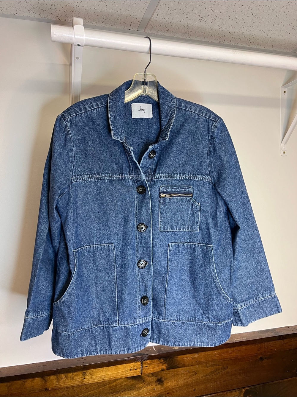 Loup Denim Chore Coat Button-Up Jacket- M